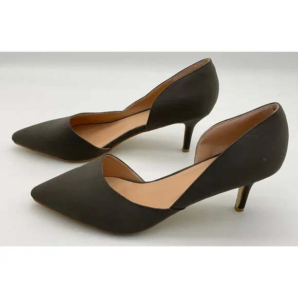 Journee Collection Charcoal Gray Point Toe D'Orsay 3 in Heel size 11 - Picture 5 of 14